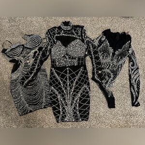 Banjul Sequin Elegant Black and Silver Women's Dress